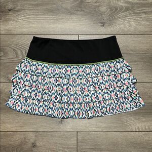 Lucky in Love Black and Multicolor Tennis & Pickleball Mini Skort